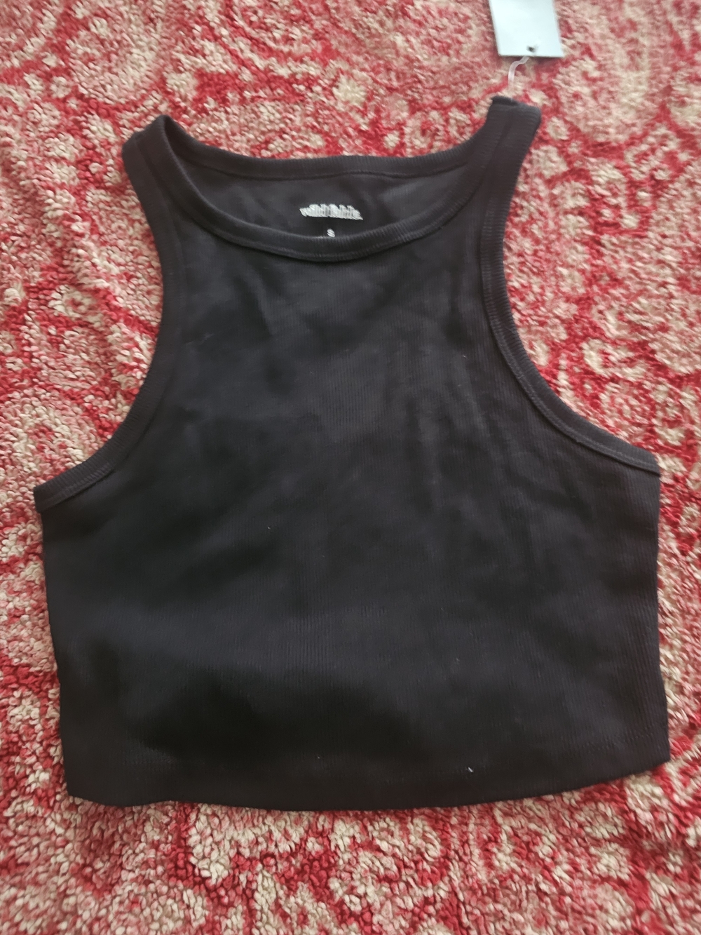 wild fable Black Ribbed Crop Tank